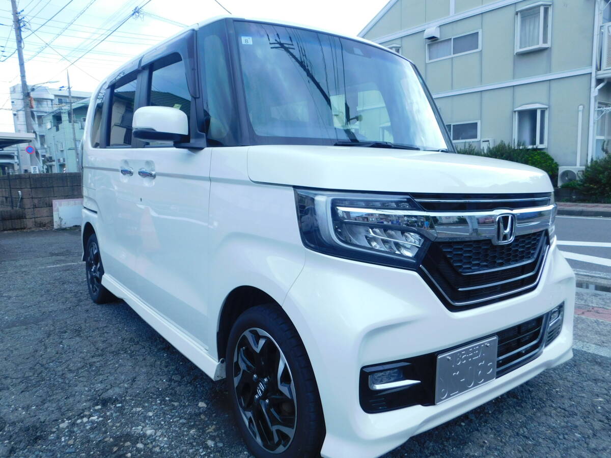 N-BOXカスタムターボJF3.ホンダセンシング(レーダブレーキ)パールホワイト無事故&豪華装備。車検整備点検済み令和9年11月まで車検あり拍卖
