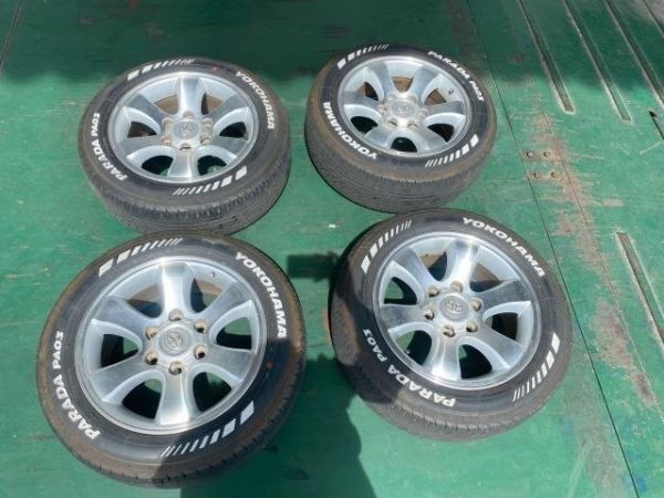 トヨタ純正 120系 ランドクルーザー プラド アルミホイール 17インチ 7.5JJ OFFSET30 6H PCD139.7 タイヤ付きZ681-01拍卖