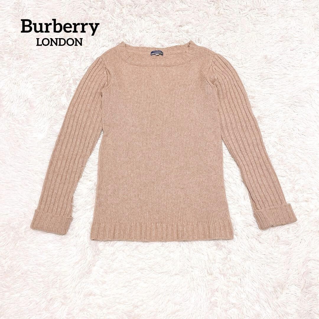 Burberry ベージュ ニット セーター 長袖 ロゴ 刺繍 リブ トップス拍卖
