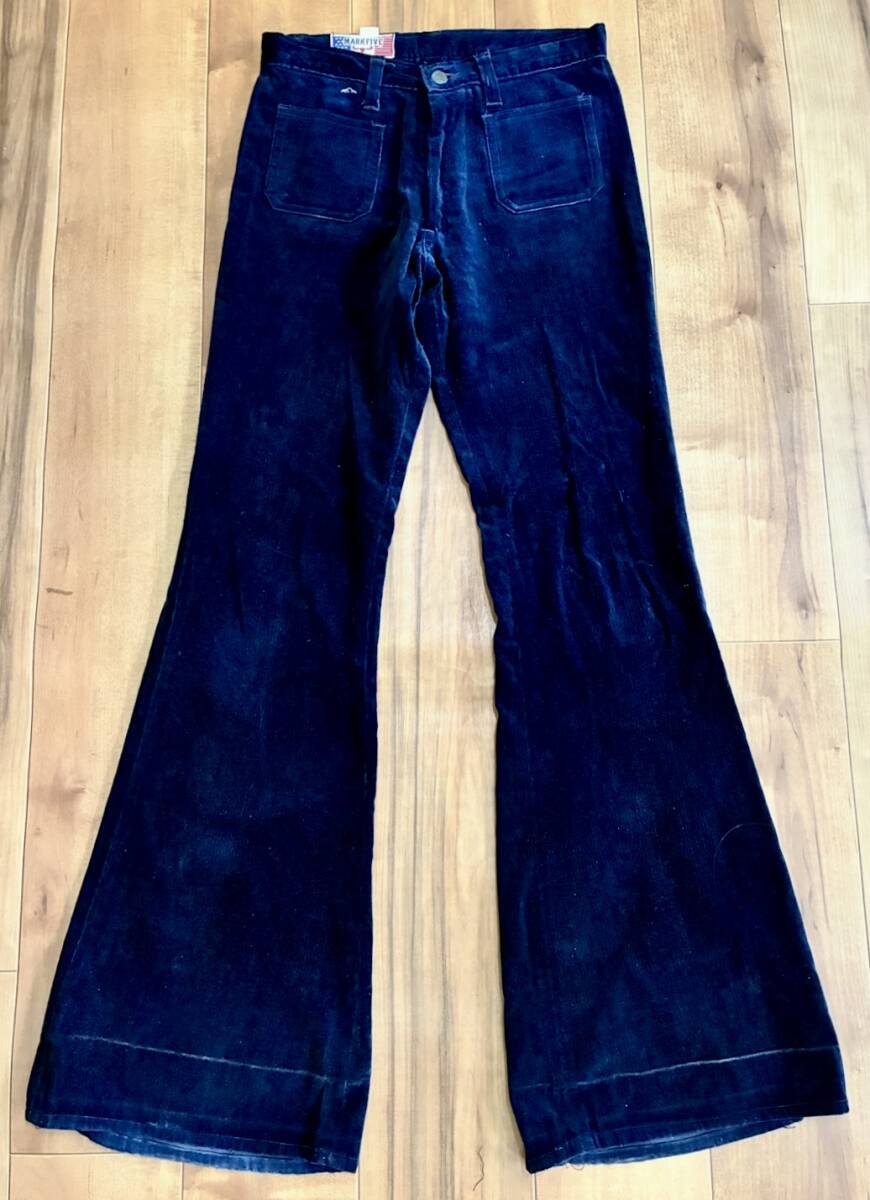 ヴィンテージ MARKFIVE ビッグベルボトム コーデュロイ系 ネイビー 31拍卖