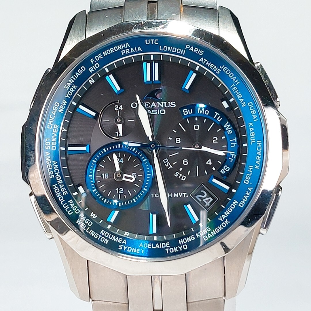 美品 CASIO カシオ OCEANUS オシアナス マンタ 腕時計 OCW-S1400-1AJF 電波ソーラー タフソーラー チタン マルチバンド6 動作確認済み拍卖