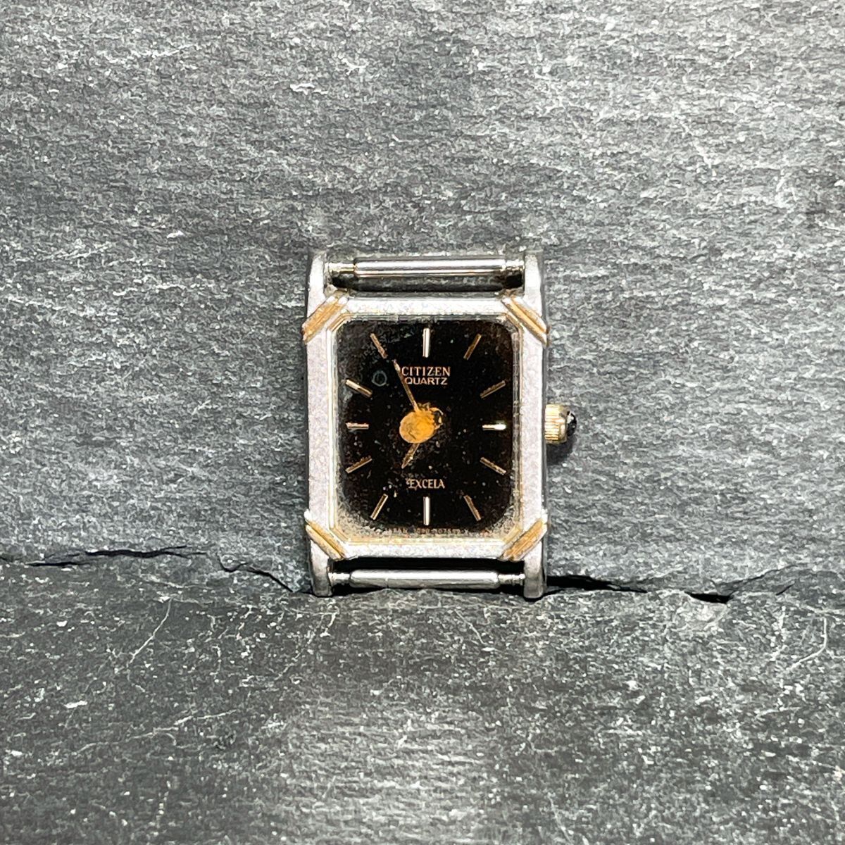 CITIZEN シチズン 1000-107985 腕時計 アナログ クオーツ スクエア ブラック文字盤 ステンレススチール レディース スモールサイズ拍卖