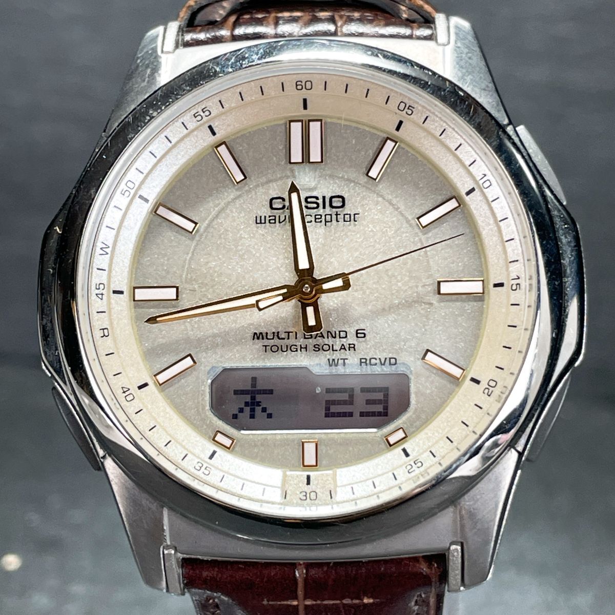 美品 CASIO カシオ WAVE CEPTOR ウェーブセプター マルチバンド6 WVA-M630L-9AJF 腕時計 アナデジ 電波ソーラー タフソーラー 動作確認済み拍卖