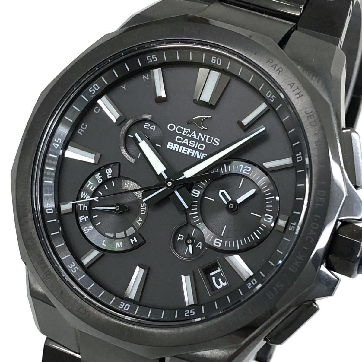 新品 2024年購入 限定モデル CASIO カシオ OCEANUS オシアナス BRIEFING ブリーフィング 25周年コラボ 腕時計 OCW-T6000BR-1A 電波ソーラー拍卖