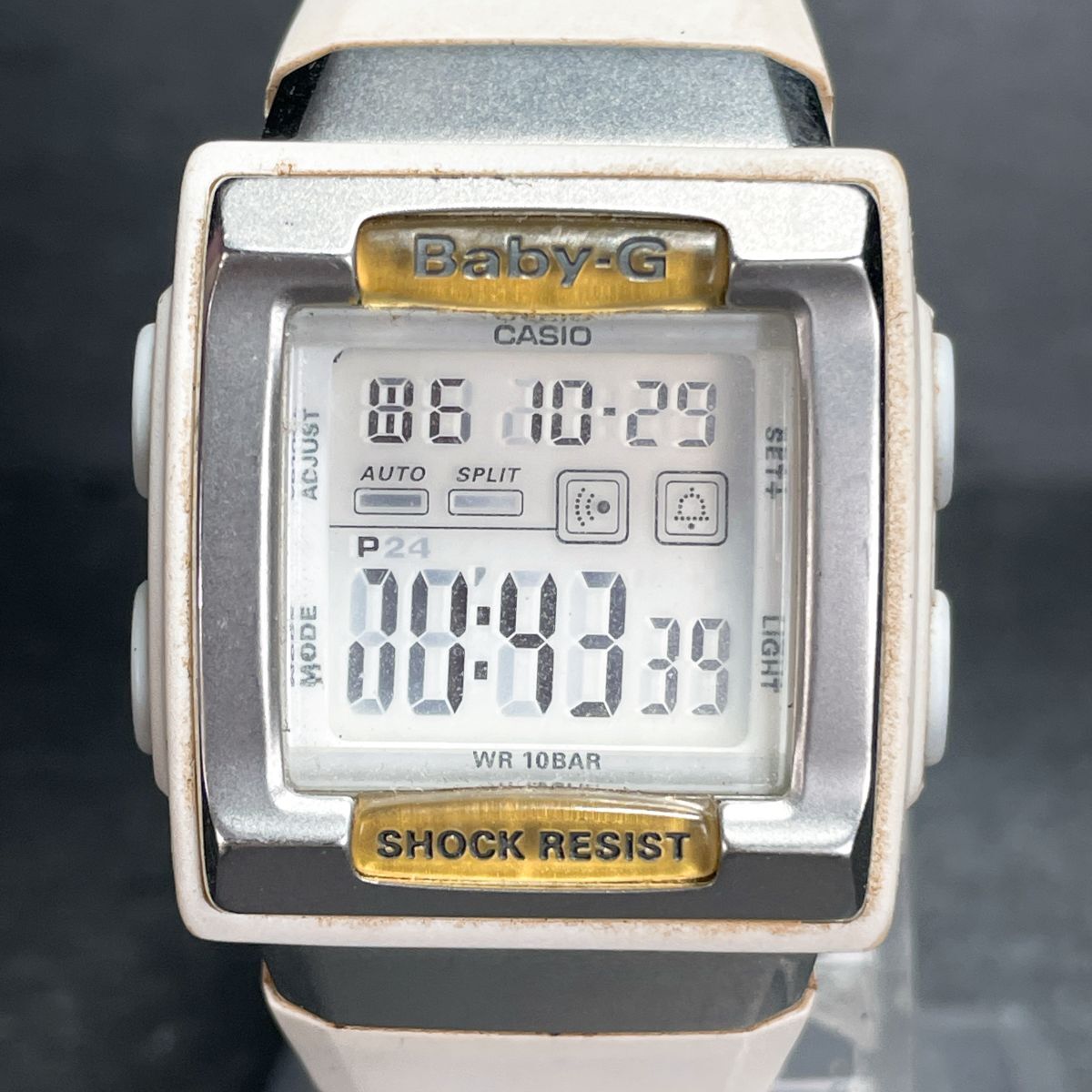 CASIO カシオ Baby-G ベビージー CASKET カスケット BG-180-7JF 腕時計 デジタル クオーツ 多機能 カレンダー ホワイト 動作確認済み拍卖