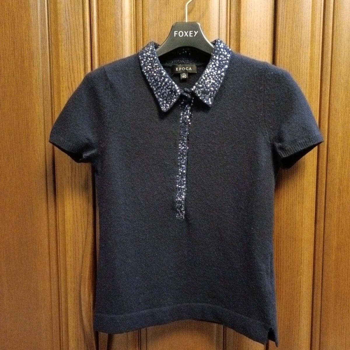 EPOCA スパンコール付きカシミヤ混ポロニット 40拍卖