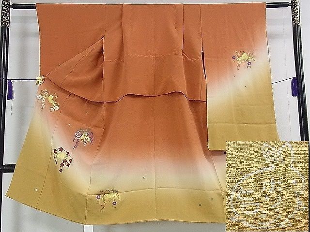 平和屋本店■極上 人形作家・ホリヒロシ 子供 七五三 女の子 3歳 祝着 刺繍 花笠 暈し染め 金銀彩 逸品 DZAA0631kh4拍卖