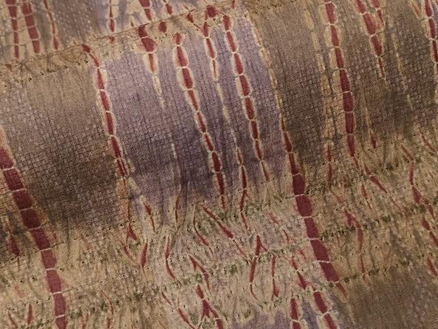 平和屋着物■上質な小紋 総絞り 杢目絞り 横段文 正絹 逸品 CAAY1353ev拍卖