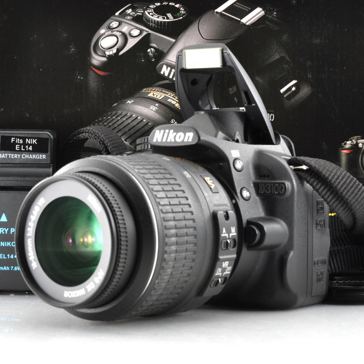 【ニコン】撮影回数712回!!Nikon D3100 + AF-S DX NIKKOR 18-55mm F3.5-5.6 G VR 元箱付き #M233a拍卖