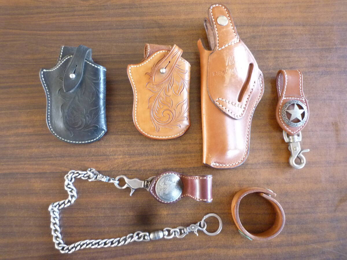 FUNNY ファニーなど 革 レザー チェーン レザーケースD-70 キーホルダー 6点セット拍卖