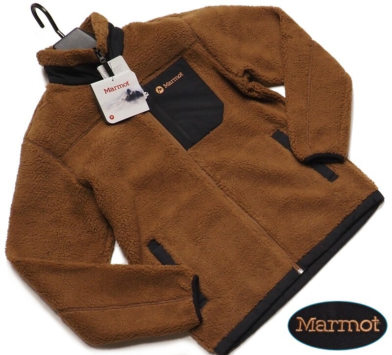 新品正規 Marmot マーモット 海外限定 Marian 厚手ボア ジップアップフリース ジャケット メンズ90(S)キャラメル(CA)直営店購入 JKW0902拍卖