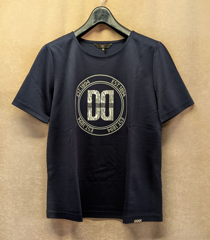 【DAKS】■タグ付き未使用品!■ダックス*ロゴTシャツ*ネイビー*サイズ38《送料込み!》拍卖