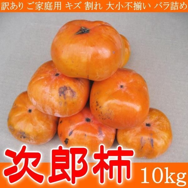 1個出品 ご予約 訳あり ご家庭用 次郎柿 10kg キズ 割れ 大小不揃い バラ詰め かき カキ 11月上旬頃より出荷予定 さんきん 1円拍卖