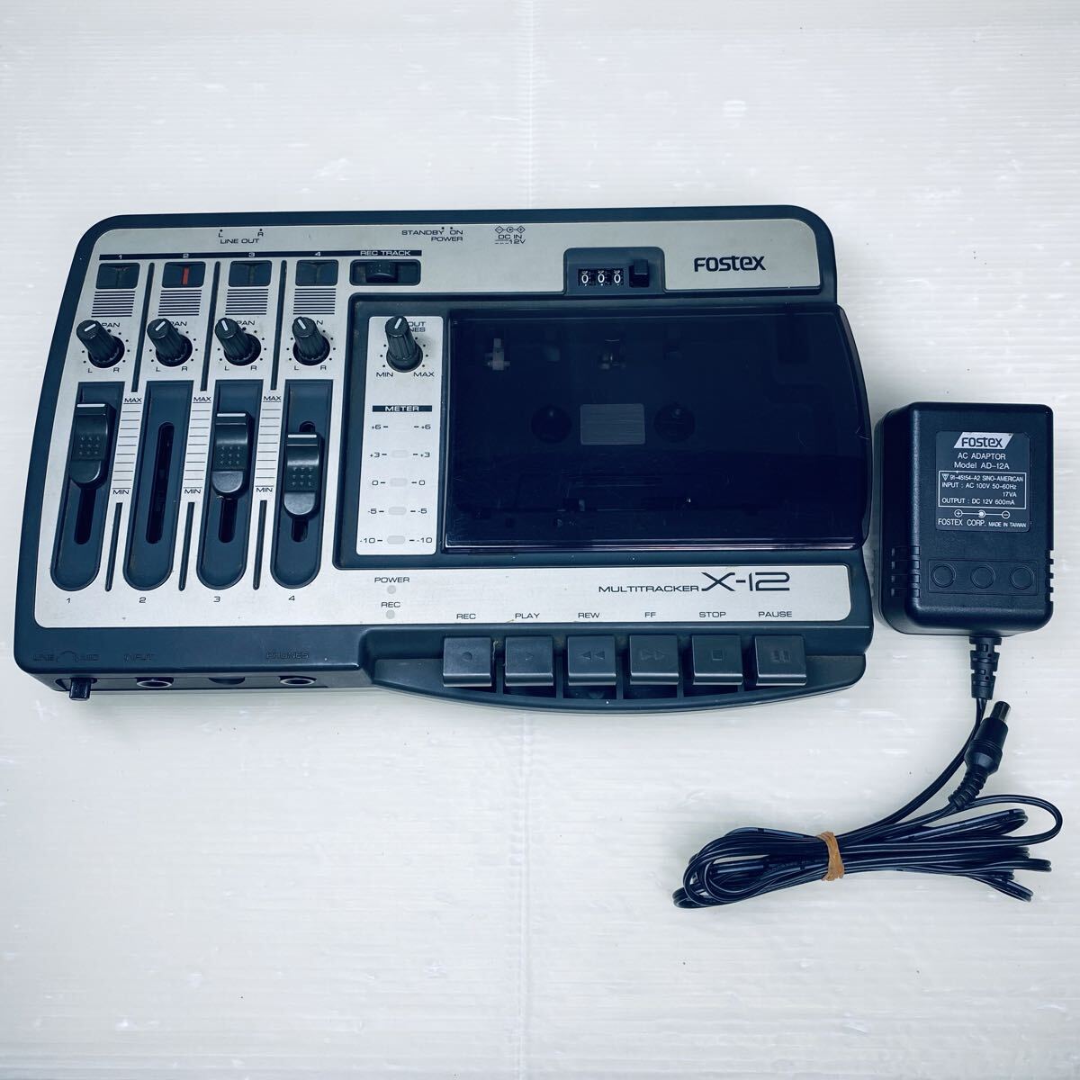 FOSTEX X-12 マルチトラッカー ACアダプター有り 【通電確認のみ 訳あり ジャンク品】拍卖