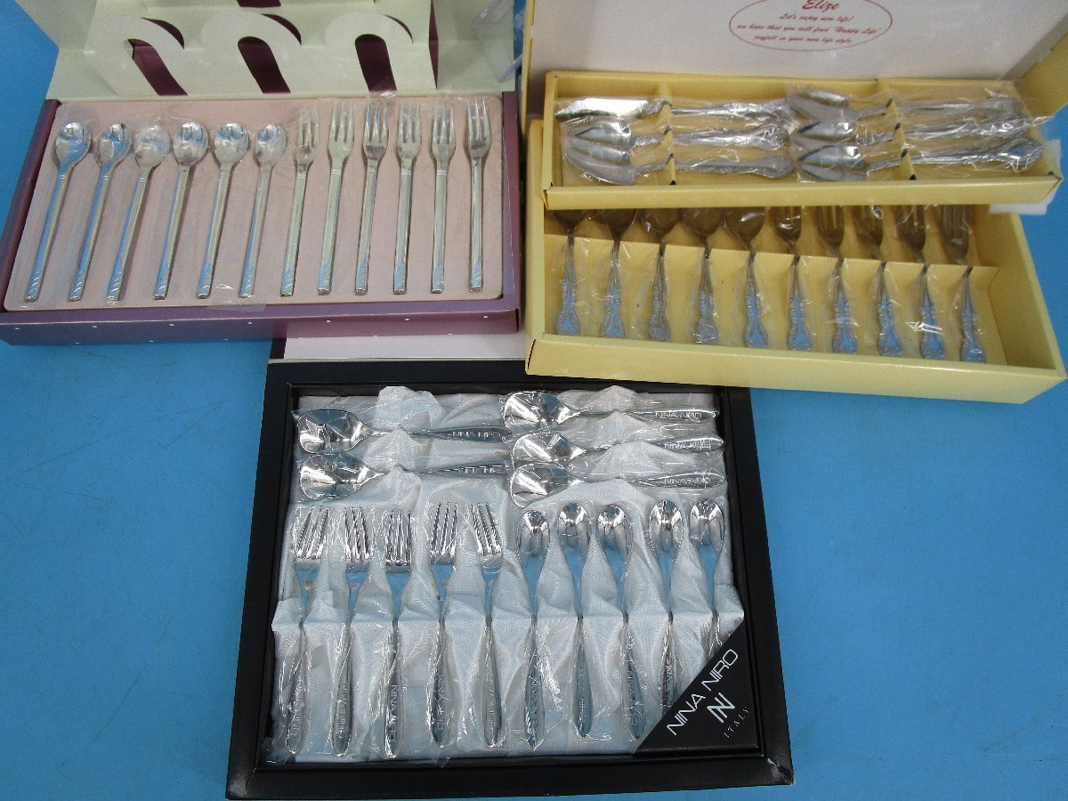 未使用 エリーゼ ニーナニーロ ツインバード カトラリーセット フルーツセット コーヒースプーン フォーク ST製 現状品 梱包方法A (山RTF9拍卖