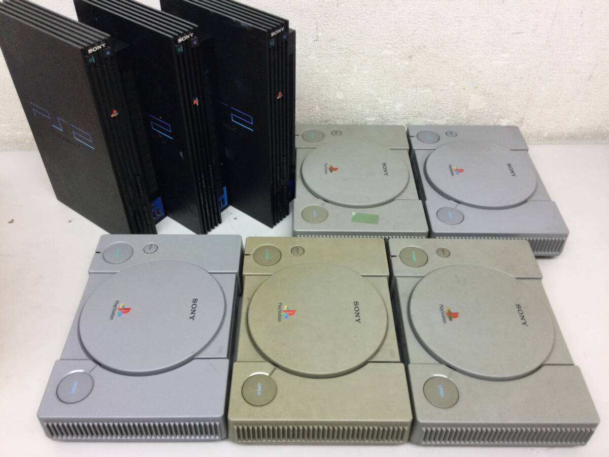 ★ PS1 PS2 本体 8台 まとめて SCPH-10000/ SCPH-30000×2台 初代 PS1×5台 通電確認のみ拍卖
