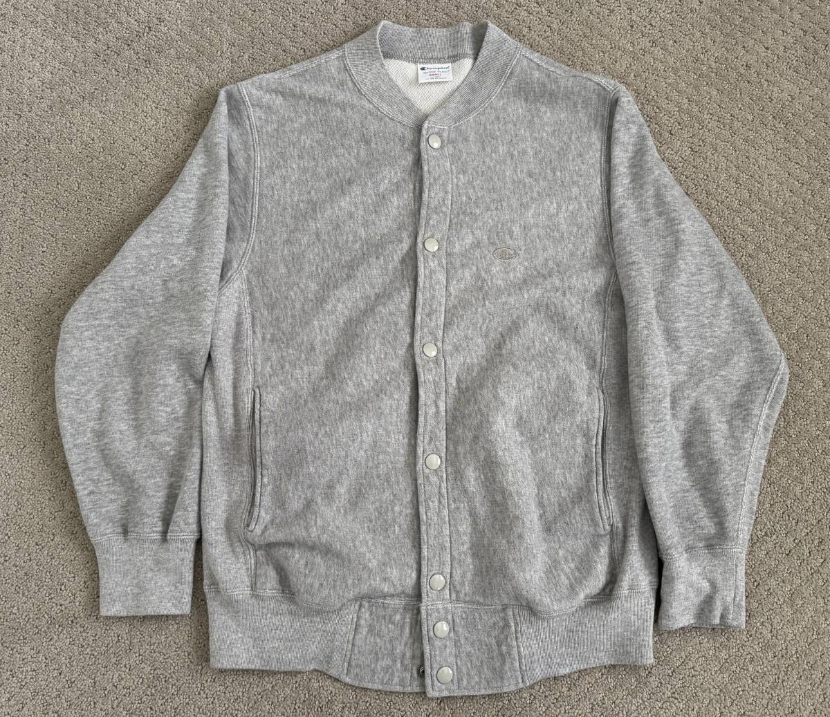 <売り切り>Champion リバースウィーブ スナップカーディガン グレー サイズ S (2-16)拍卖