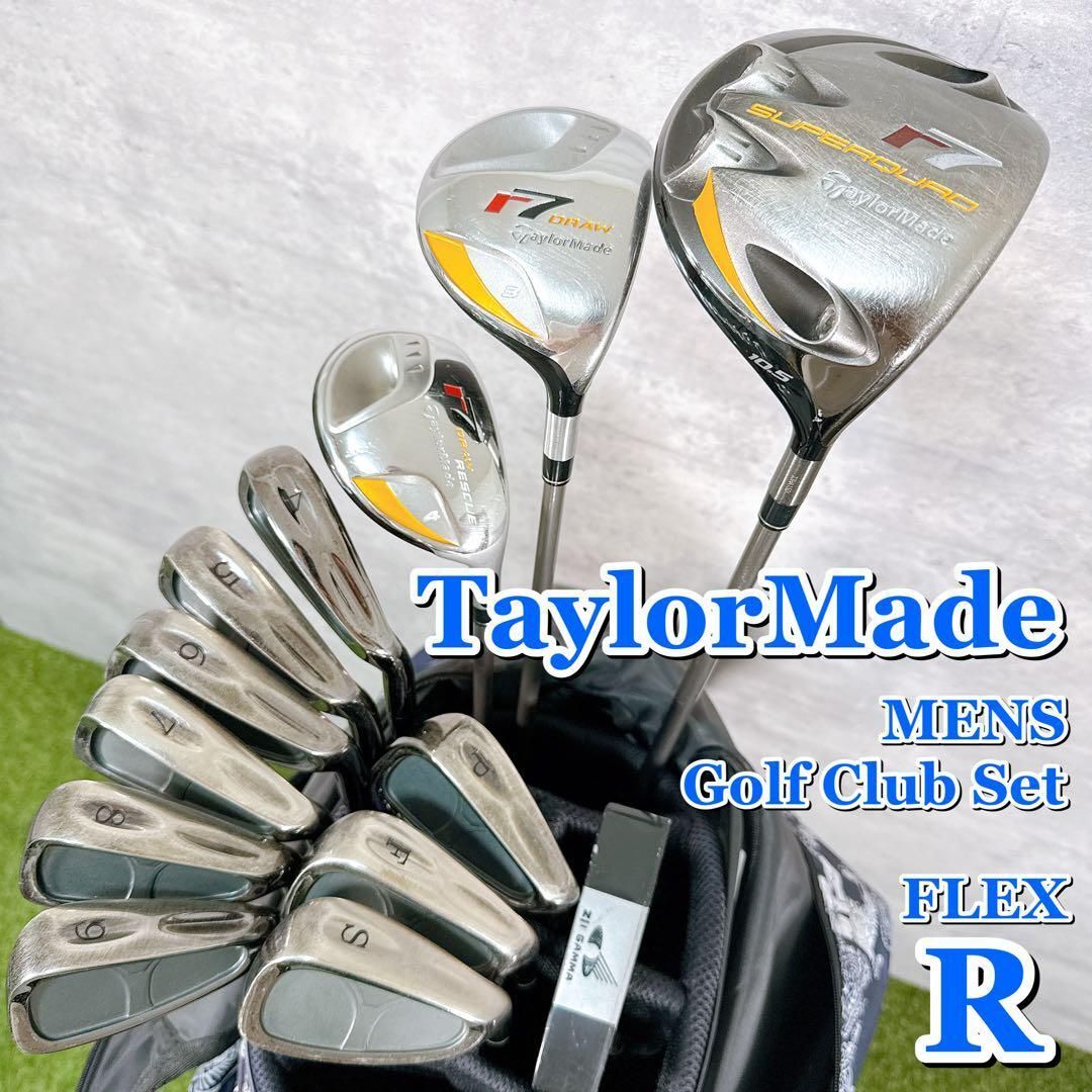 メンズ ゴルフクラブセット TaylorMade テーラーメイド PUMA プーマ フルセット キャディバッグ付 13本 フレックスR 男性 右利き 【K122】拍卖