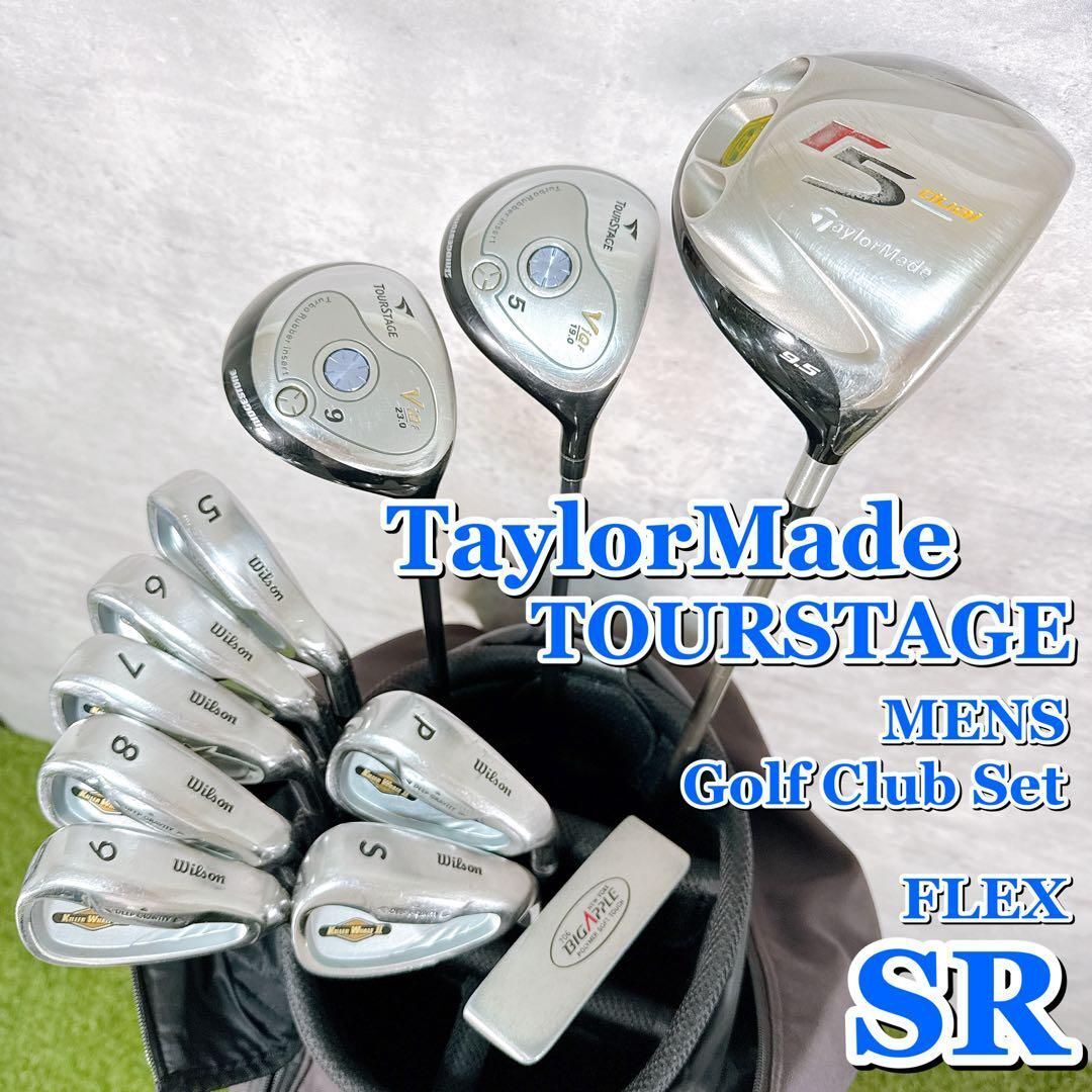 メンズ ゴルフクラブセット TaylorMade テーラーメイド TOURSTAGE ツアーステージ キャディバッグ付き 11本 フレックスSR 右利き 【K112】拍卖