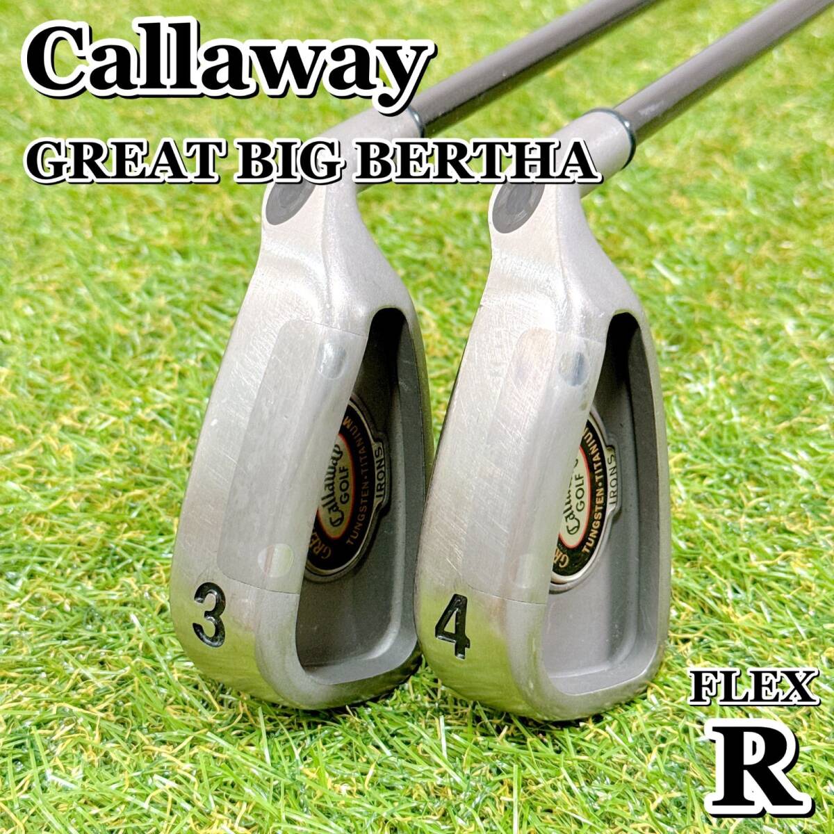 Callaway GREAT BIG BERTHA キャロウェイ グレートビッグバーサ ロングアイアンセット 3番4番アイアン カーボン フレックスR 【K125】拍卖