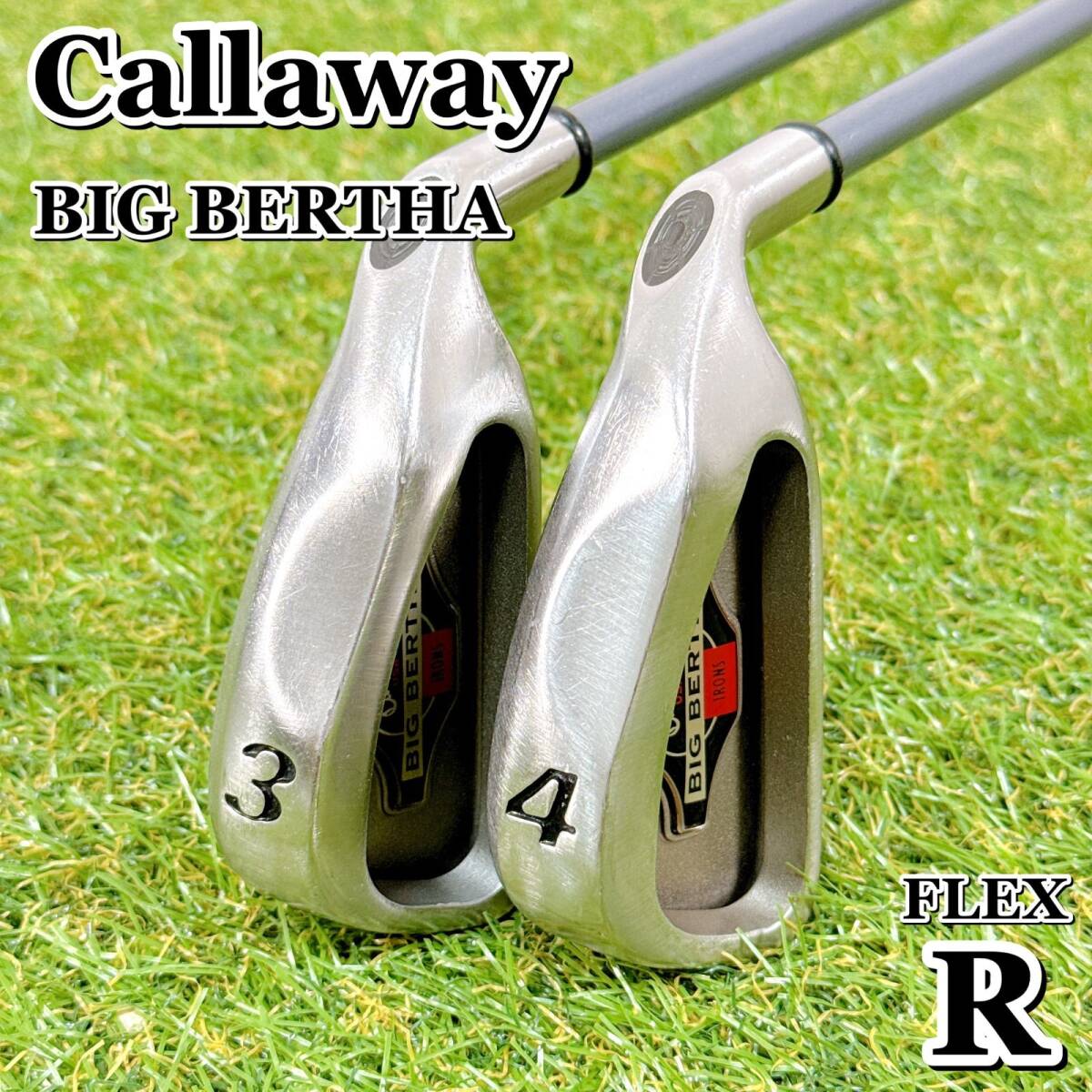 Callaway BIG BERTHA USA キャロウェイ ビッグバーサ ロングアイアンセット 3番4番アイアン カーボン フレックスR 男性 右利き【K094】拍卖