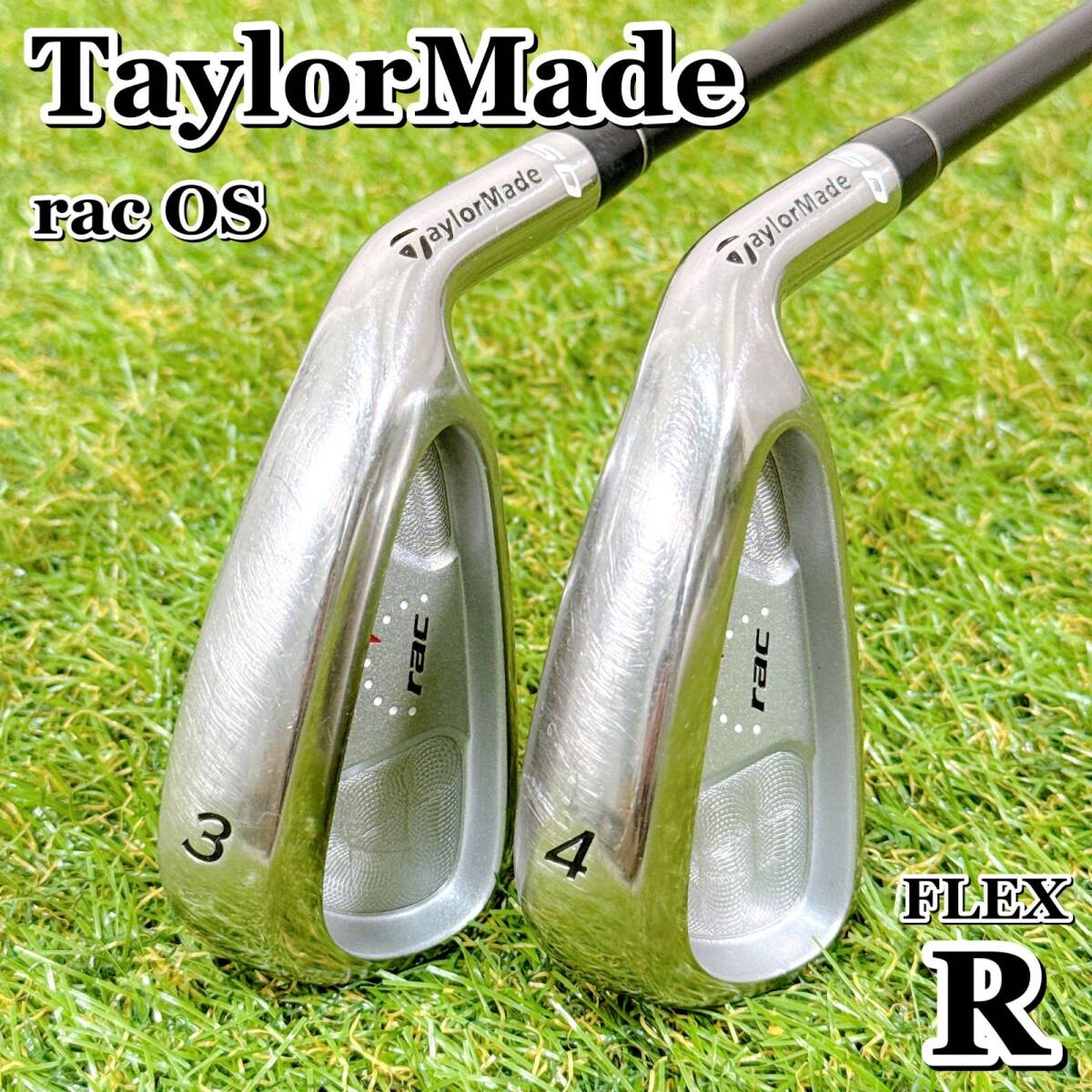 TaylorMade rac OS テーラーメイド ロングアイアンセット 3番4番アイアン カーボン フレックスR 男性 右利き 【K083】拍卖
