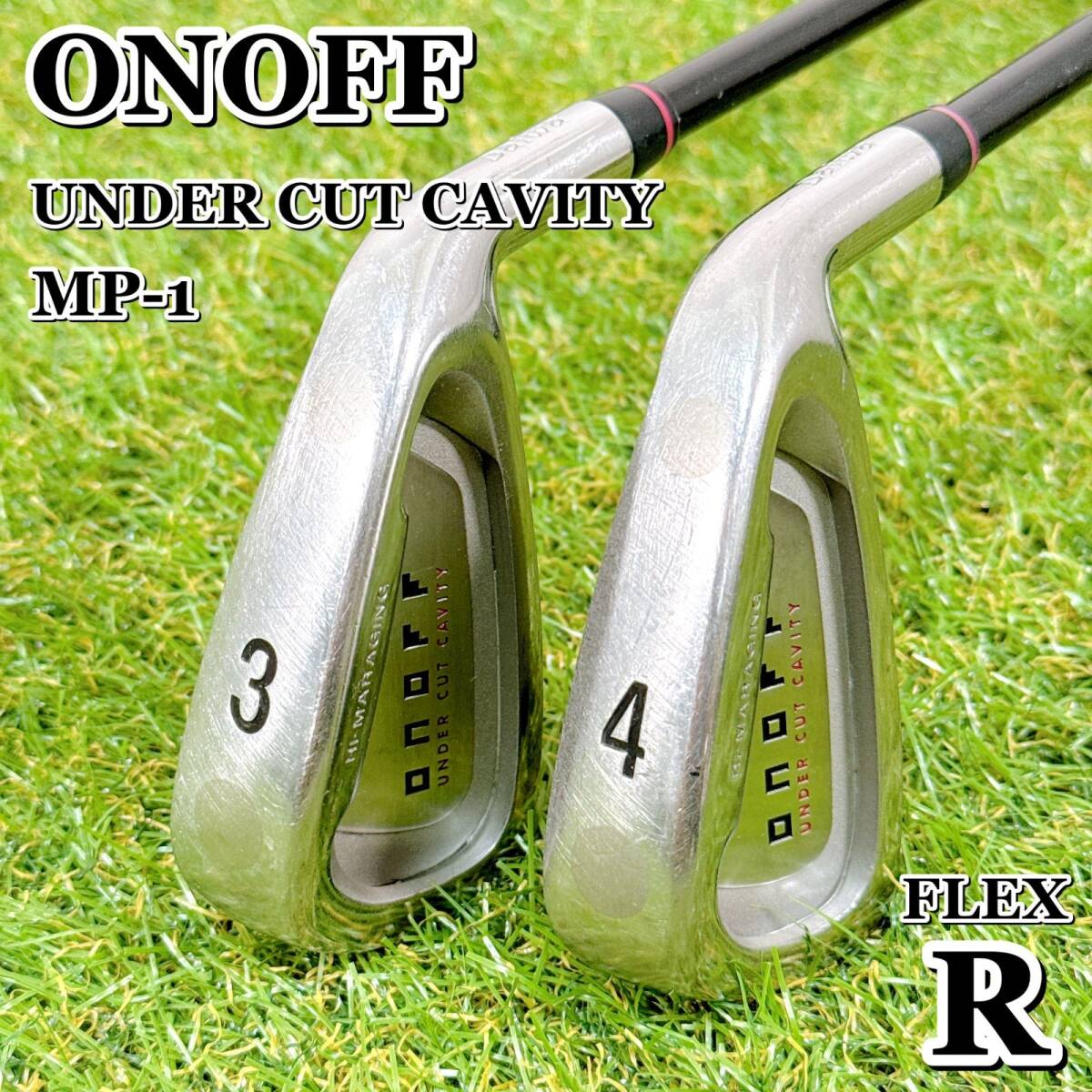 ONOFF UNDER CUT CAVITY MP-1 オノフ グローブライド ロングアイアンセット 3番4番アイアン カーボン フレックスR 男性 右利き 【K076】拍卖