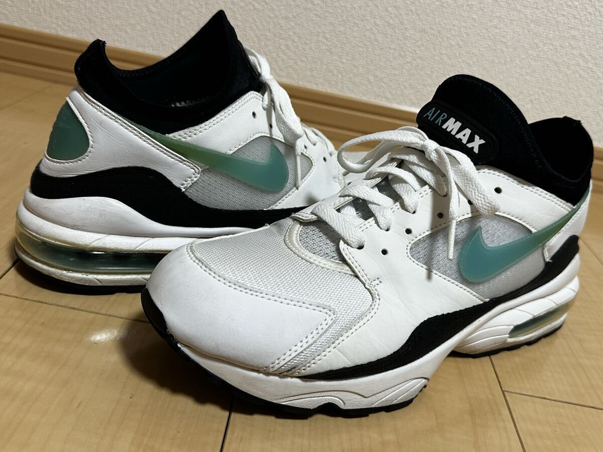 【中古】 NIKE AIR MAX 93 AUDACIOUS AIR 306551-107 ホワイト/ブラック/スポーツターコイズ ナイキ エアマックス 93 28cm US10拍卖