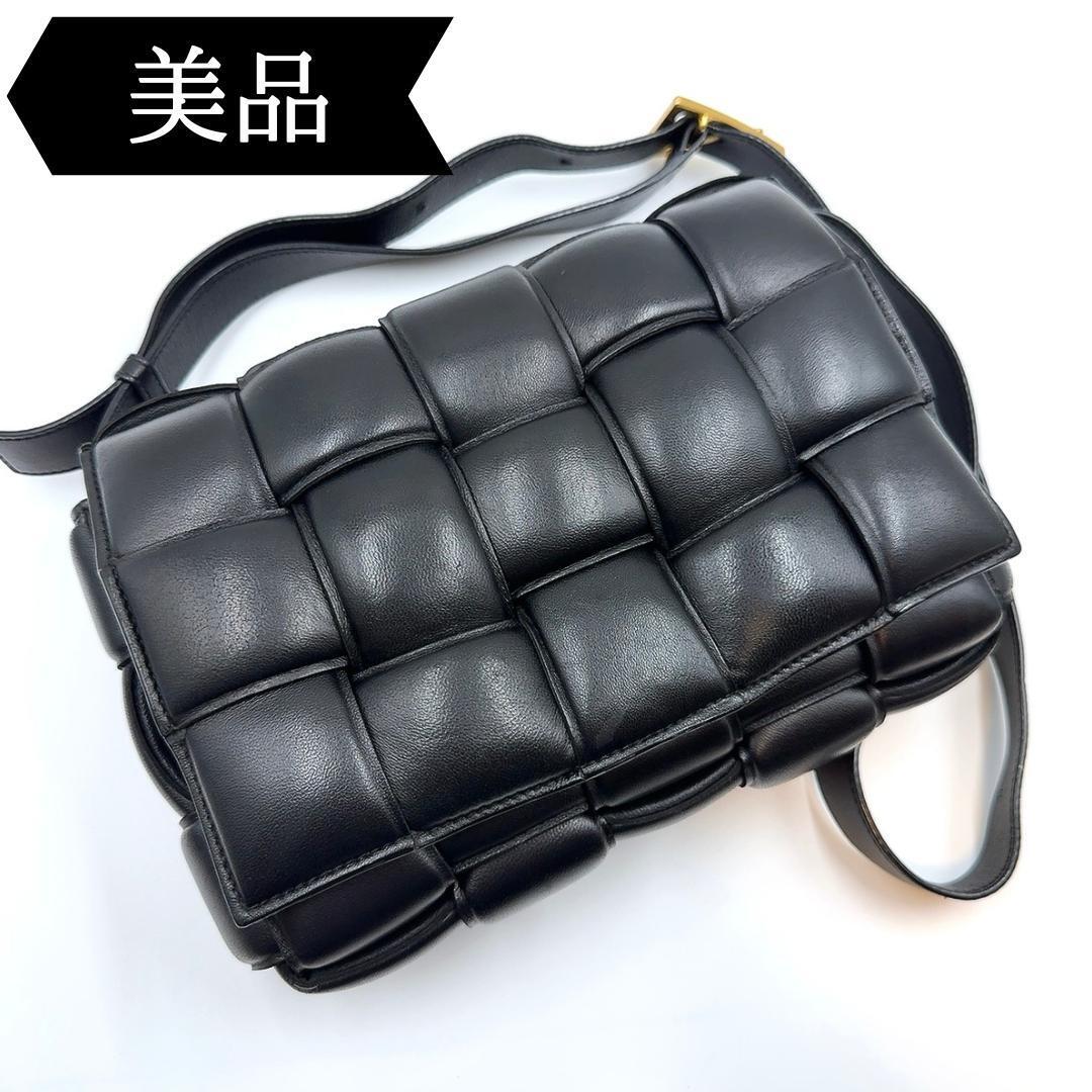 ◇ボッテガヴェネタ◇パデットカセット/ショルダーバッグ/ブラック/ゴールド金具拍卖