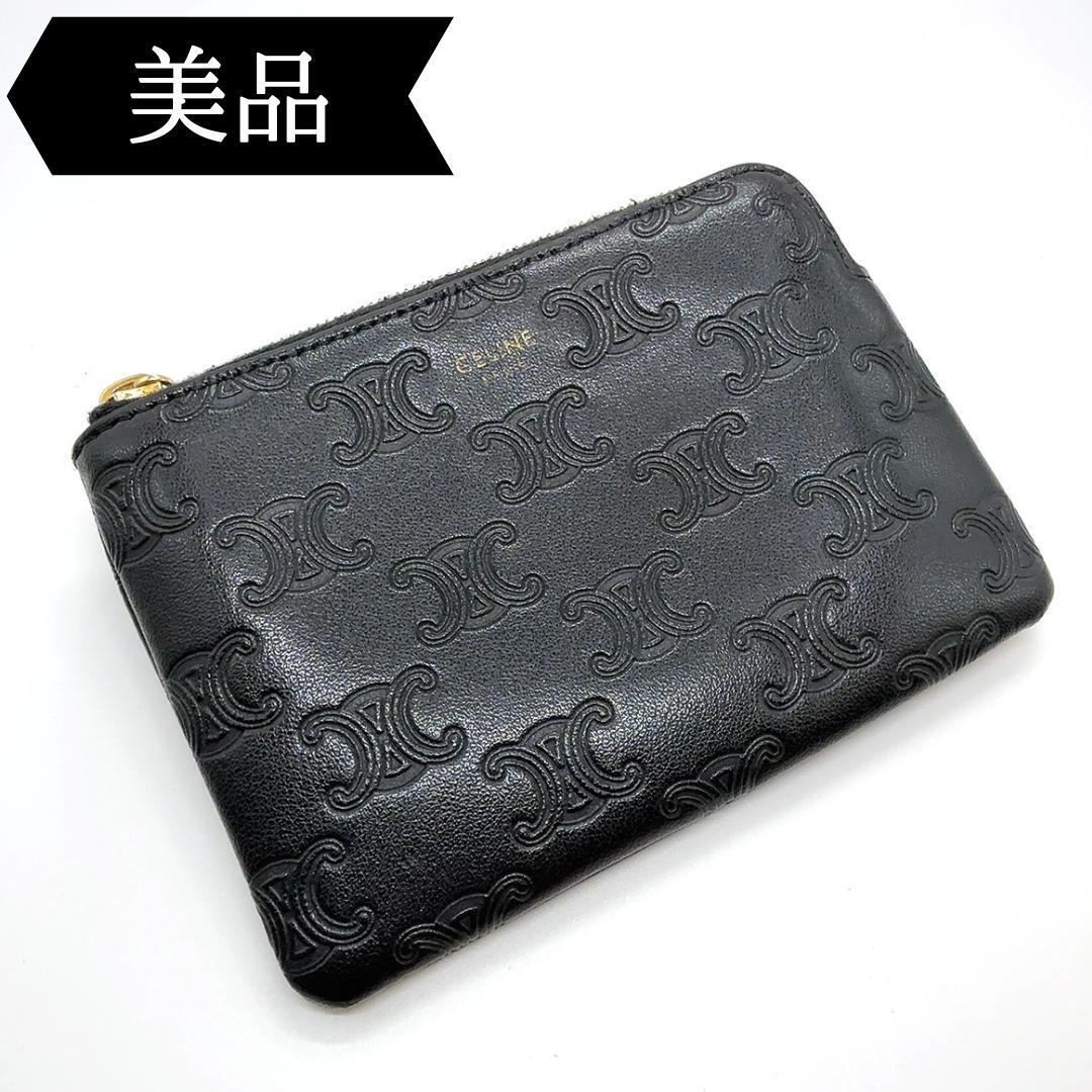 ◇セリーヌ◇レザー/トリオンフ/コインケース/小銭入れ/ブラック/財布/ブランド拍卖