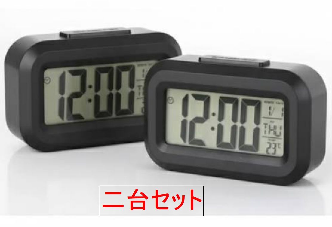 【送料無料】小型置き時計■2台セットLEDデジタル目覚まし時計タテ5.5㎝×ヨコ8.7㎝×幅2.6㎝バックライト単四電 スヌーズ 英語説明書拍卖