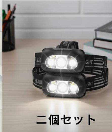 【送料無料】「二個セット」ミニヘッドライト 強力な充電式 懐中電灯 災害対策 釣りUSBヘッドランプ キャンプ用 LED 充電ケーブル角度調節拍卖