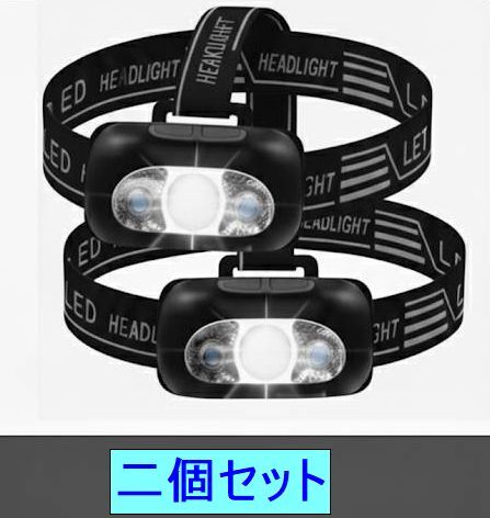【送料無料】「二個セット」ミニヘッドライト 強力な充電式 懐中電灯 災害対策 釣りUSBヘッドランプ キャンプ用 LED 充電ケーブル角度調節拍卖