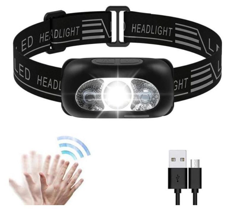 【送料無料】ミニヘッドライト 強力な充電式 懐中電灯 災害対策 釣りUSBヘッドランプ キャンプ用 LED 充電ケーブル付 角度調節可拍卖