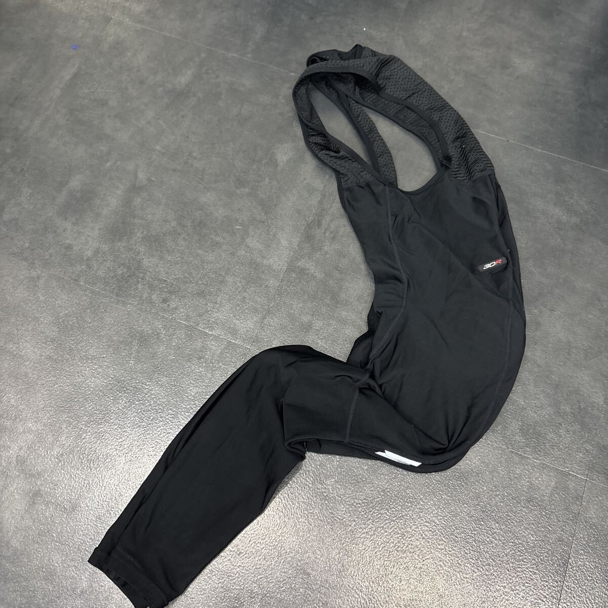 送料185円 パールイズミ 春秋用ビブタイツ パッドつき XL レーサーパンツ 黒拍卖