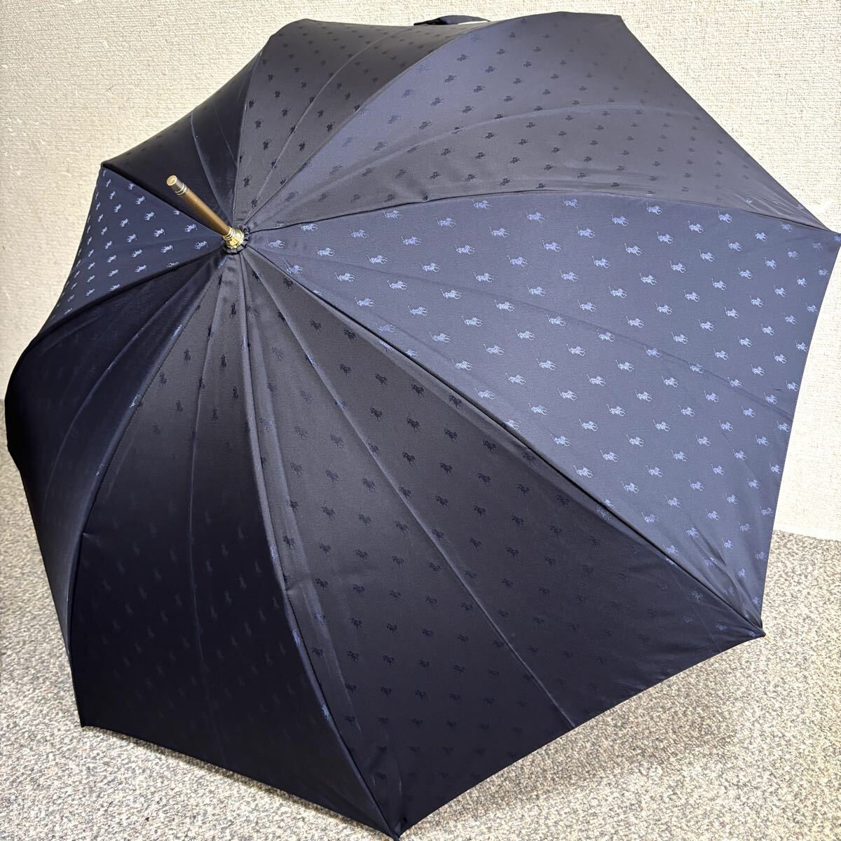 K 送料無料 ラルフローレン 傘 雨傘 長傘 ポニー総柄 日本製拍卖