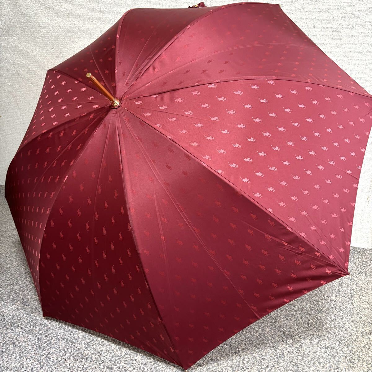 H 送料無料 ラルフローレン 傘 雨傘 長傘 ポニー総柄 日本製拍卖
