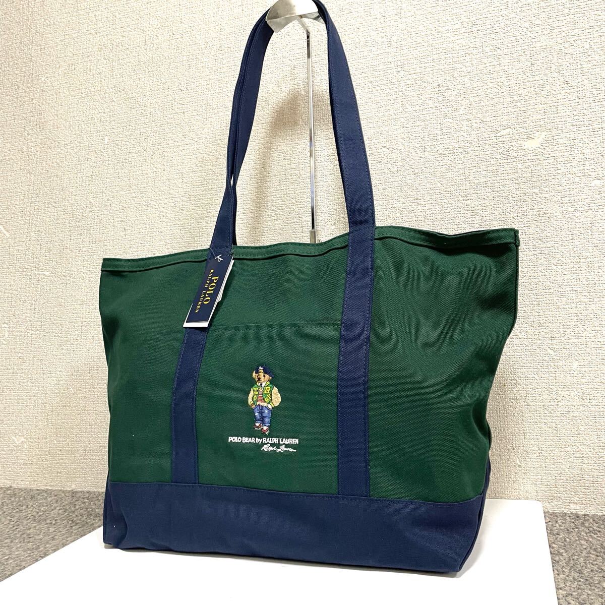 送料無料 新品 ラルフローレン トートバッグ ポロベア 大容量 正規品 緑 AF拍卖