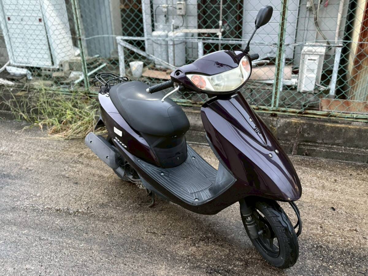 大阪堺市発 ホンダ HONDA DIO ディオ 紫 AF68 原付車体 スクーター 人気 検) ZX ZR ZZ レッツ アプリオ DIO SR 現状販売 中古車拍卖