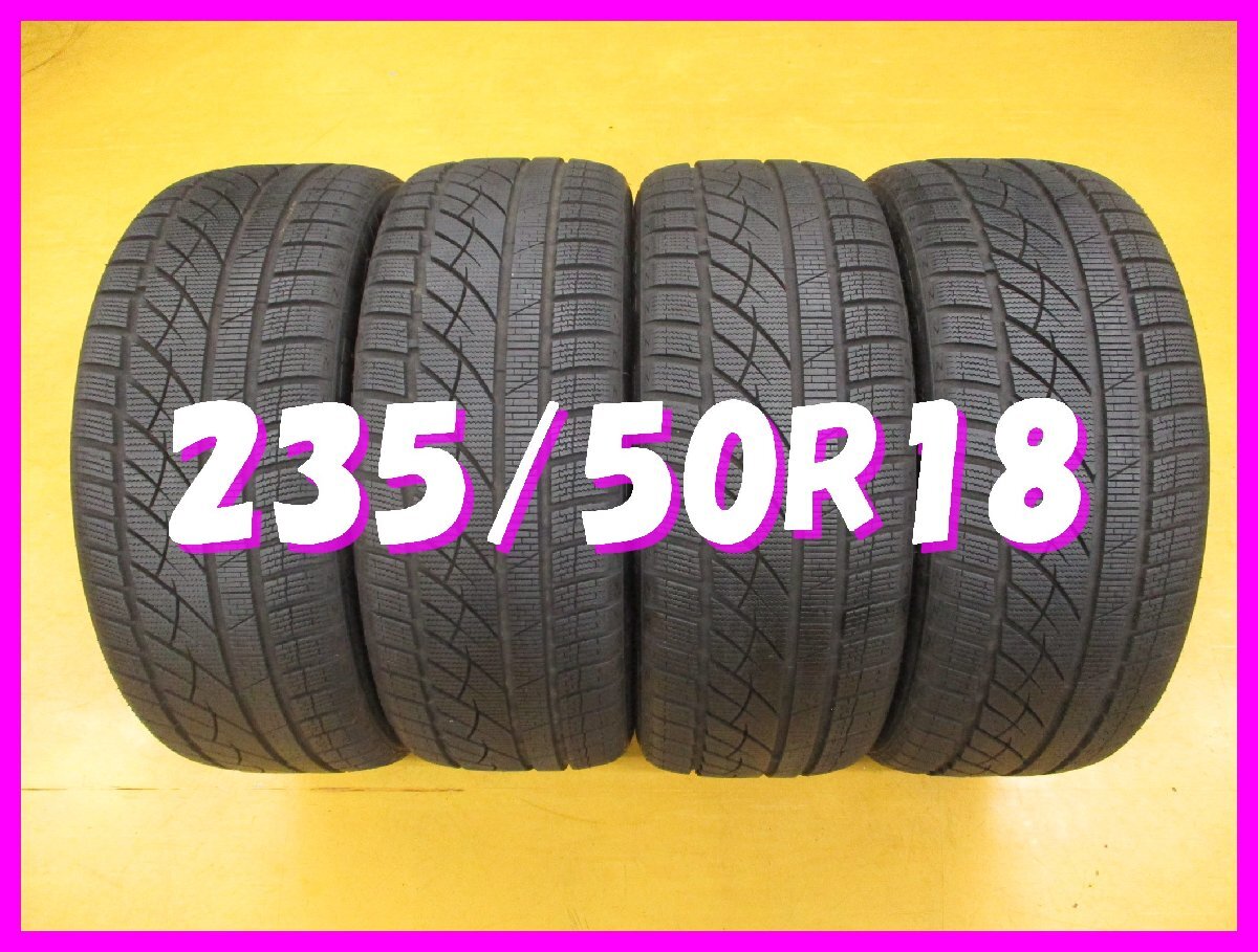 ◆送料無料 C2s◆ 8-9分山 スタッドレス 235/50R18 101V MOMO SUVPOLEW4 冬4本 ※10系-30系アルファード.ヴェルファイア等拍卖
