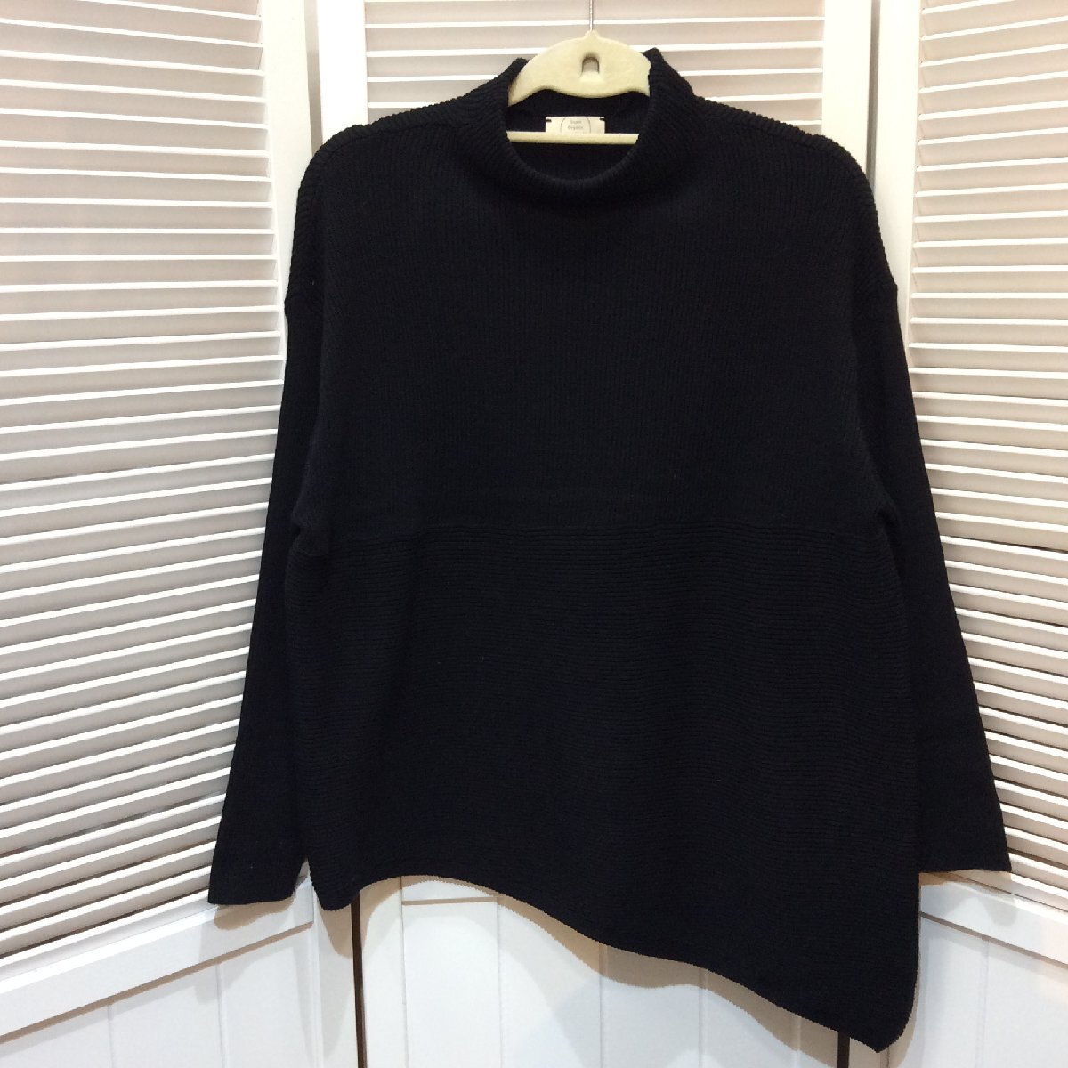 Sieam Organic FAIR TRADE シサム レディース オーガニック フェアトレード リブニット デザインセーター ブラック拍卖