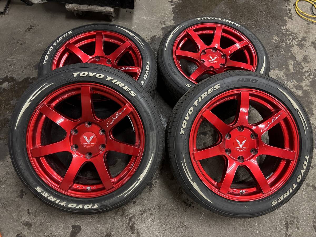 ★☆200系ハイエース GIBSON CAMYURA 18×8J +38 6H 139.7 TOYO H30 2023年製 225/50R18 8.5分山 ☆★拍卖