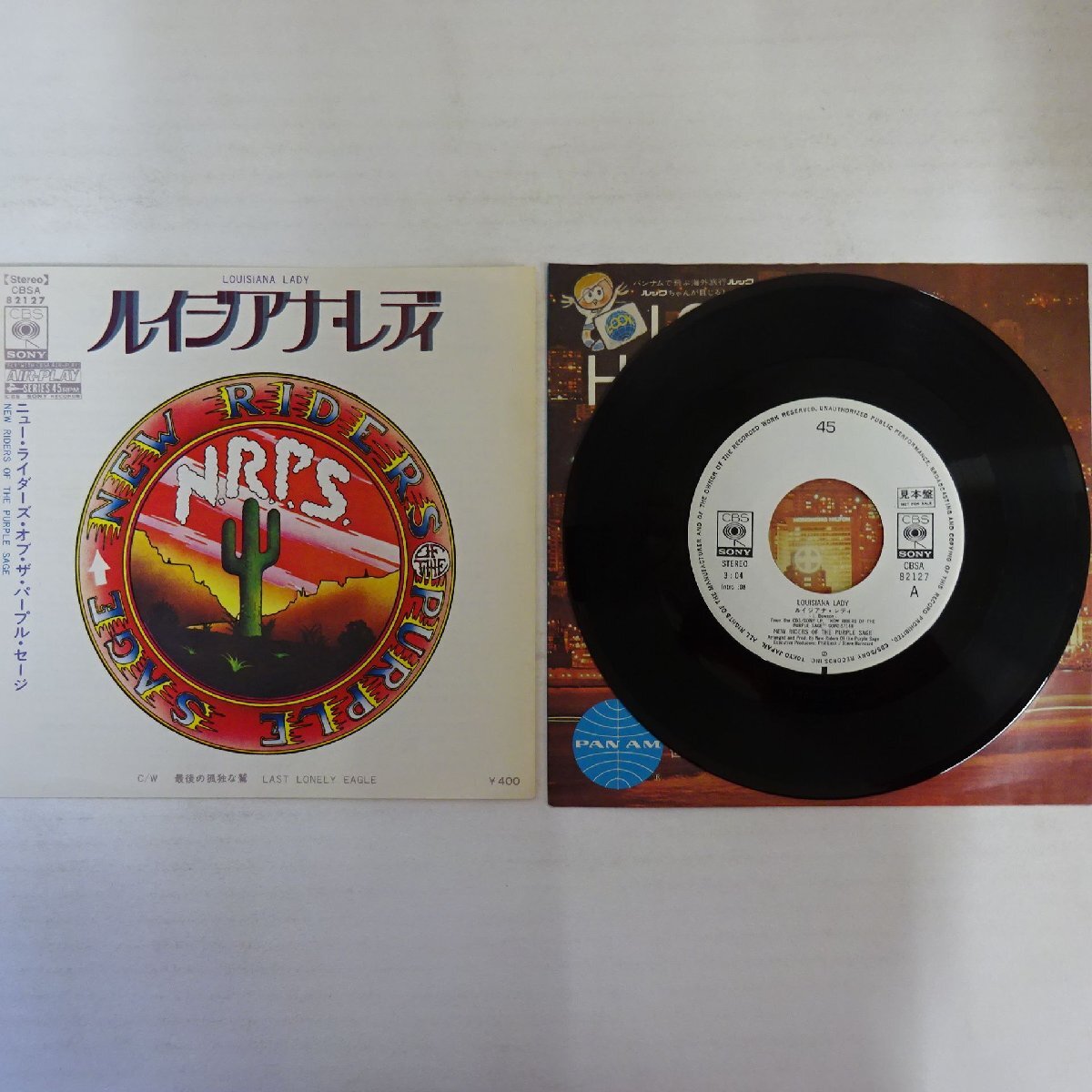 19004707;【美盤/国内盤/プロモ白ラベル/7inch】ニュー・ライダース・オブ・ザ・パープル・セージ / ルイジアナ・レディ / 最後の孤独な鷲拍卖