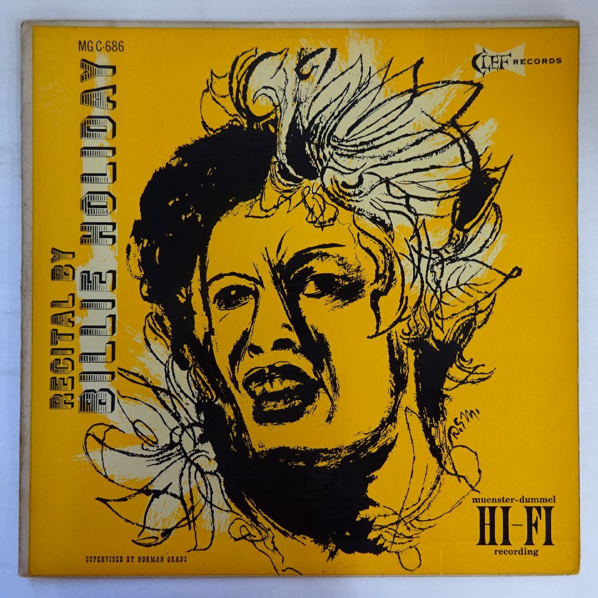 14059589;【US盤/艶CLEFラベル/トランペット/MONO/深溝/コーティング】Billie Holiday / Recital By Billie Holiday拍卖