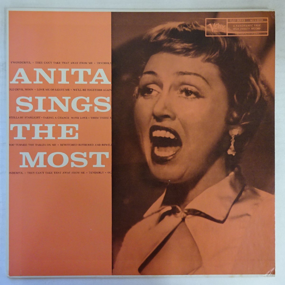 14059584;【ほぼ美盤/US盤/VERVE INC/トランペット/MONO/深溝】Anita O'Day / Anita Sings The Most拍卖