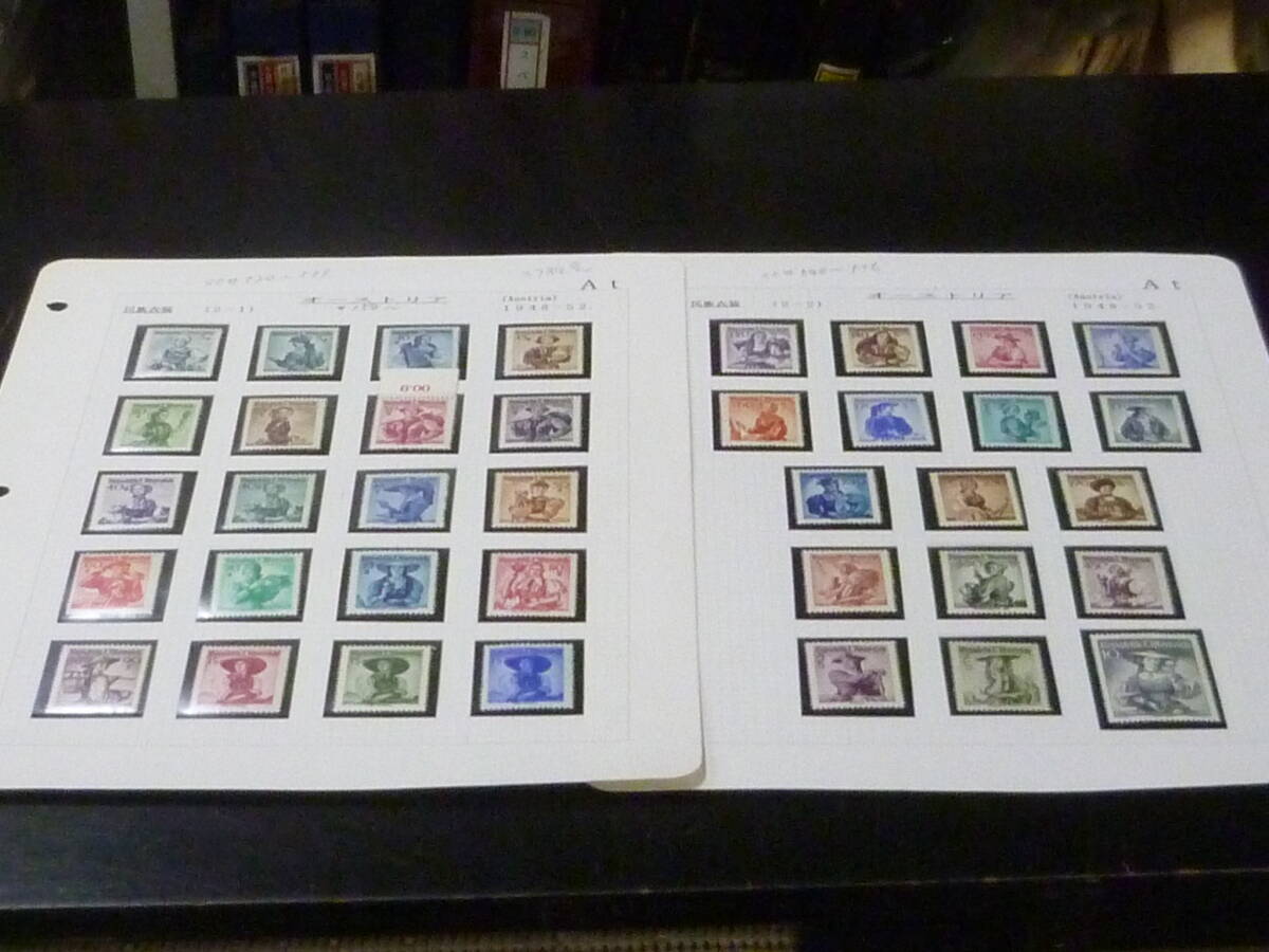 25 M №35 オーストリア切手 1948-1952年 SC#520-556 37種完 2リーフ 未使用NH・VF ※説明欄必読 拍卖