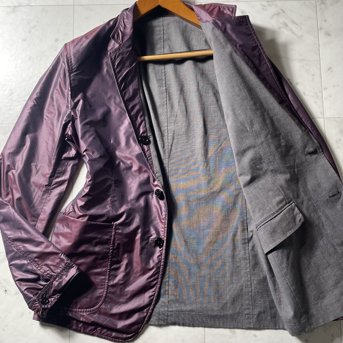 超弩級XL!!!希少リバーシブル!!!【ドルチェ&ガッバーナ DOLCE&GABBANA】至高のストレッチ!!! テーラードジャケット 艶感MAX◎ 伸縮◎ 52◎拍卖