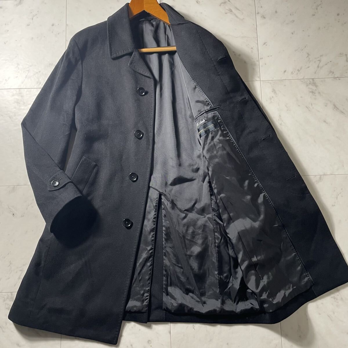 超弩級XL相当!!!超豪華カシミヤ100%!!!【ダーバン DURBAN】極上を羽織る!!! ステンカラーコート ロング◎ マキシ丈◎ 比翼◎拍卖