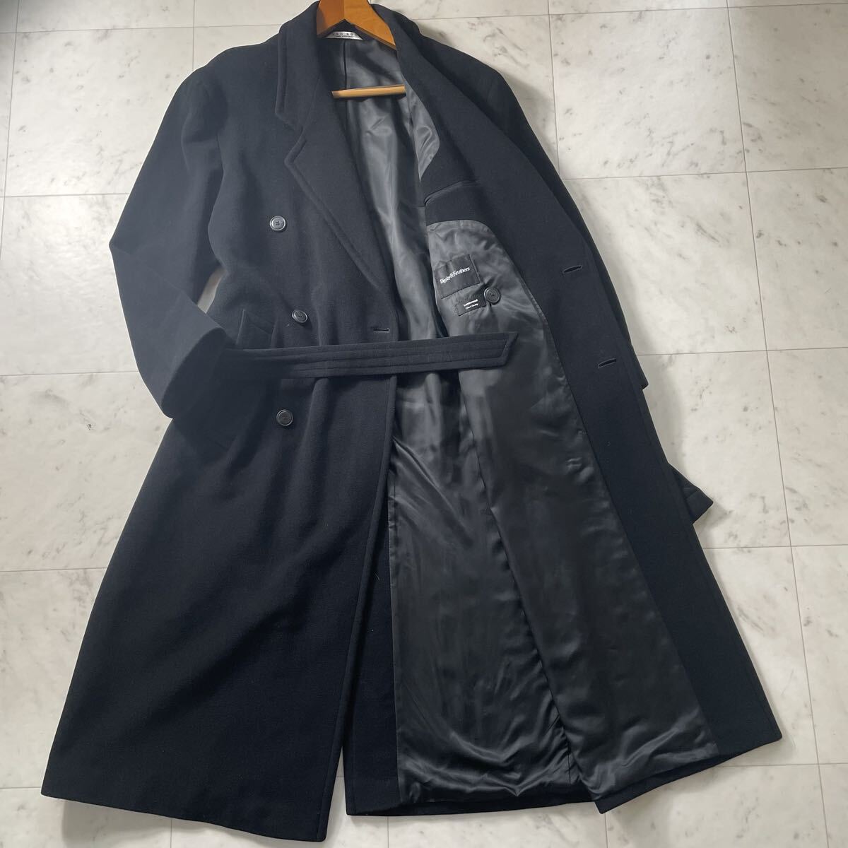 超弩級XXL相当!!!英国高級紳士服ブランド別注!!!【ヒューゴボス HUGO BOSS】着丈123cm!!! チェスターコート ダブル ビグスビー&クラザース拍卖