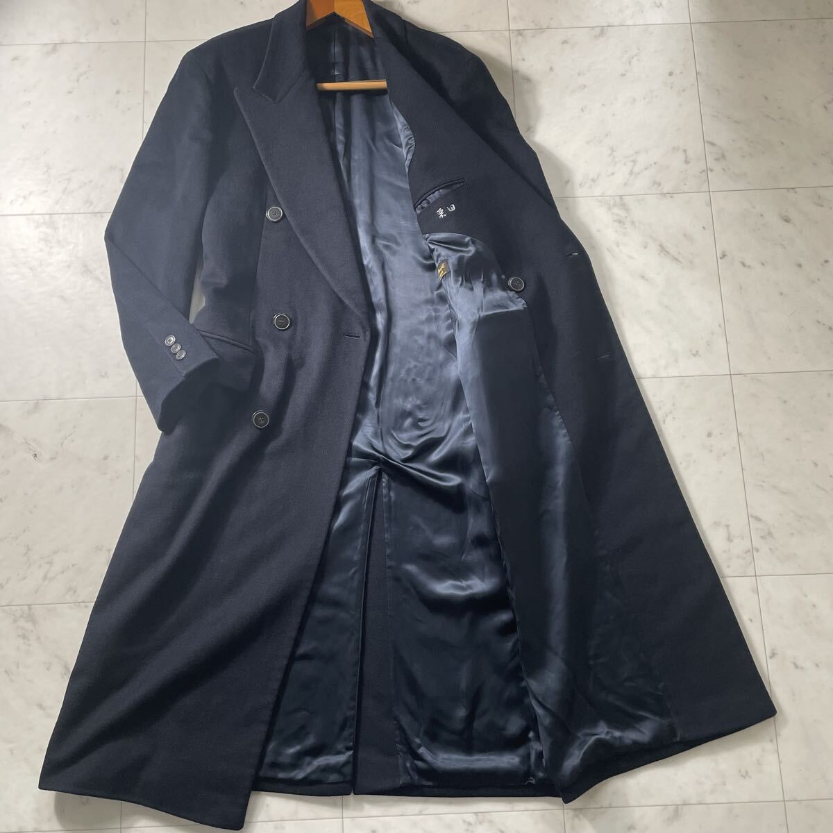 超弩級XL相当!!!最高級カシミヤ100%!!!【ヒューゴボス ロロピアーナ】着丈124cm!!! チェスターコート ダブルロング HUGO BOSS LOLO PIANA拍卖